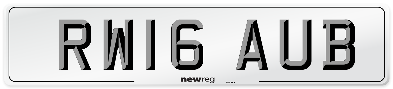 RW16 AUB Number Plate from New Reg